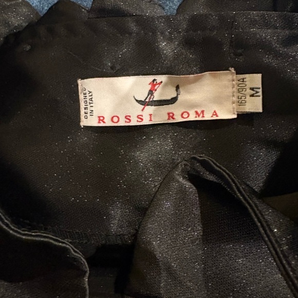 Rossi Roma black jacket coat ruffled collar bubble hem sz M - Picture 7 of 8